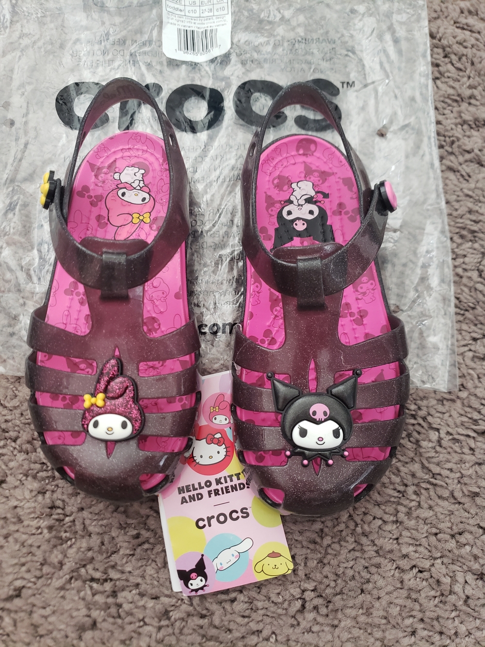 Crocs Kids' Hello Kitty & Friends Glitter Sandals